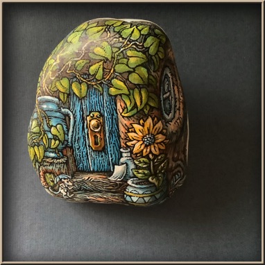 Fairy Door And Mouse - Painted Rock